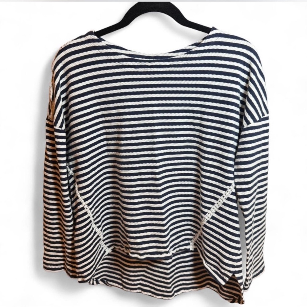 Anthropologie Navy and White Striped Sweatshirt - Picture 3 of 5